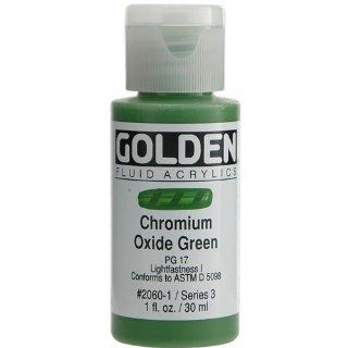 Golden Fluid Acrylic Paint 1 Ounce Chromium Oxide Green