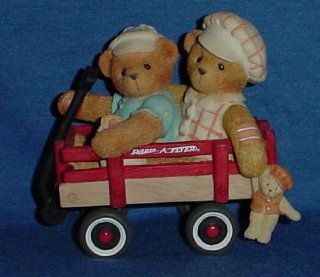 Cherished Teddies "Booker And Fletcher" Radio Flyer Figurine   Collectible Figurines