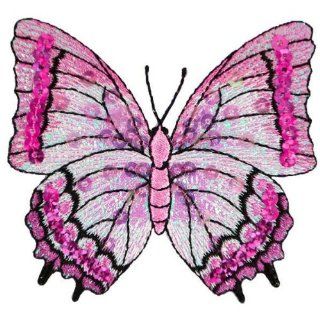 Expo MBP101MV Iron On Embroidered Sequin Butterfly Applique, Mauve