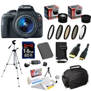 Canon EOS Rebel SL1 DSLR Camera with EF S 18 55mm f/3.5 5.6 IS STM Lens & 16 GB Deluxe Accessory Bundle Including Opteka Wide and Telephoto Lens Set, 58mm High Definition 5 Piece Filter Kit and More  Digital Slr Camera Bundles  Camera & Photo