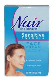 Sensitive Formula Face Cream with Green Tea Hair Remover by Nair for Women   0.69 oz Face Cream  Beauty Products  Beauty