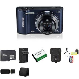 Samsung WB30F Smart Wi Fi Digital Camera (Black) + BP 70A Replacement Lithium Ion Battery + Compact AC/DC Charger for BP 70A Battery + 32GB MicroSDHC Class 10 Memory Card + Carrying Case + Table Top Tripod, Lens Cleaning Kit, LCD Protector + USB SDHC Reade