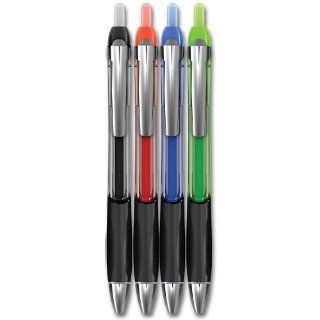Write Dudes Aero Retractable Ballpoint Pens, Assorted Color Inks, 4 Count (14619) 