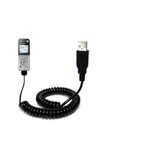 Sony ICD SX733 / ICD SX733D compatible Unique Gomadic Coiled USB Charge and Data Sync cable   Charging and HotSync functions with one cable. Built with TipExchange Electronics