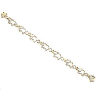 Womens 14k Yellow Gold 2.38ctw Elephant link bracelet KB0053Y 7.5 inches long and 10mm wide AB Jewelry
