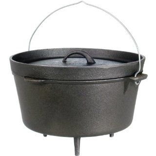 Cajun Cookware Pots With Legs 9 Quart Seasoned Cast Iron Camp Pot Kitchen & Dining