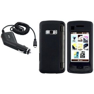 CommonByte Car DC Charger+Black Snap on Rubber Hard Case Cover For LG Env Touch VX11000 Cell Phones & Accessories