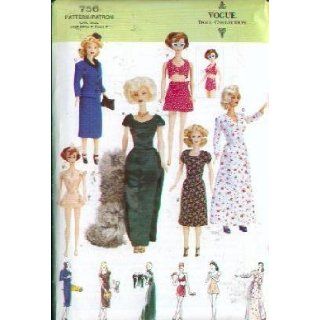 Vogue 7421   Vintage Doll Clothes Patterns   Circa 1945 for Fashion Dolls   11.5 Inches (Vogue Doll Collection, Also sold as Vogue 756) Vogue Pattern Company Books