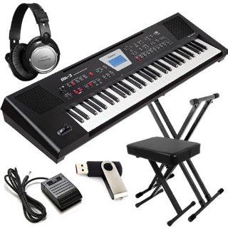 Roland BK 3 Keyboard ESSENTIALS BUNDLE w/ Stand & Headphones Musical Instruments