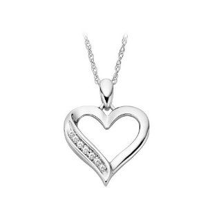 1/20 ct. tw. Diamond Heart Shaped Pendant in Sterling Silver Jewelry