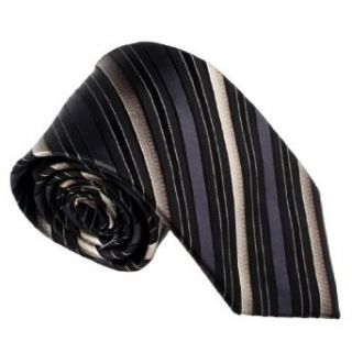 T8275 Black Stripes Woven Silk Necktie Halloween Presents Set By Y&G at  Mens Clothing store