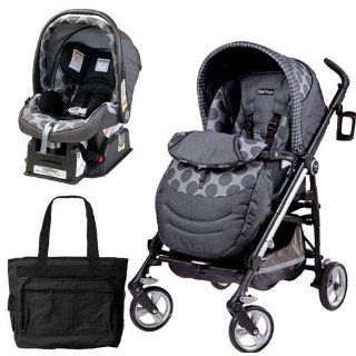 Peg Perego Switch Four Travel System with a Diaper Bag   Pois Grey  Infant Car Seat Stroller Travel Systems  Baby