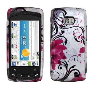 Hard Plastic Snap on Cover Fits LG VS740 Ally Pink Lotus Transparent Verizon Cell Phones & Accessories