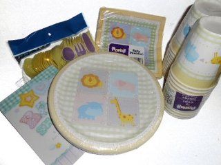 Unisex Baby Shower Party Supplies Animal Theme   Plates, Napkins, Silverware, Cups & Shower Games Health & Personal Care