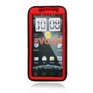HTC EVO 4G Armor Case RED+BLACK 768 Cell Phones & Accessories
