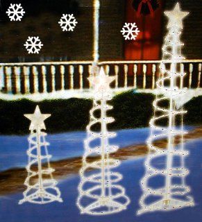Set Of 3 Lighted Spiral Christmas Trees Yard Art Multi Lights ES69 768  Artificial Christmas Trees  Patio, Lawn & Garden
