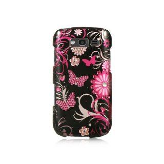 Pink Butterfly Bling Gem Jeweled Crystal Cover Case for Samsung Galaxy S Blaze 4G SGH T769 Cell Phones & Accessories