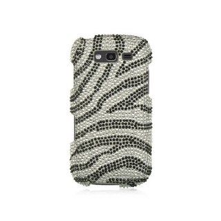 Silver Zebra Stripe Bling Gem Jeweled Crystal Cover Case for Samsung Galaxy S Blaze 4G SGH T769 Cell Phones & Accessories