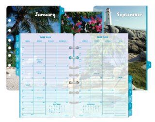 Day Timer Coastlines 2 Page Per Month Calendar Refill, Monthly Tabs, Desk Size, 5.5 x 8.5 Inches, January   December, 2013 (D13300 1301)  Appointment Book And Planner Refills 