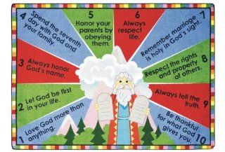 Faith Based Ten Commandments Kids Rug Rug Size 10'9" x 13'2"   Childrens Rugs