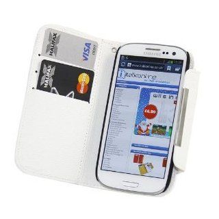 Deluxe Folio Wallet Leather Case for Samsung Galaxy S3 I9300 Sgh i747  Multifunctional   Black / White Cell Phones & Accessories