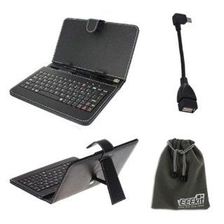 EEEKit for Dragon Touch MID 748L MID748P MID748W MID748B Tablet, USB Keyboard Stand Case Cover for OTG 7 Inch Tablet + Micro USB Male to USB A Female OTG Cable (12cm) + EEEKit Protective Storage Pouch Gray for Free Computers & Accessories