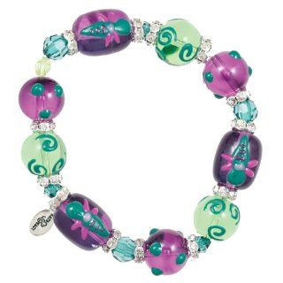 Clementine Design Kate & Macy Dazzling Dragonflies Bracelet Painted Glass Beads Rhinestones Jewelry