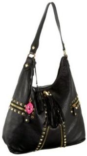 Betsey Johnson Croc & Roll Large Hobo,Black,one size Shoes