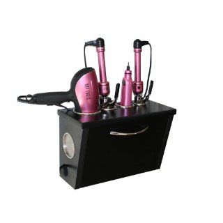 Curling Iron, Blow Dryer, and Flat Iron Holder   Wall Mount (Black)   Closet Storage And Organization Systems