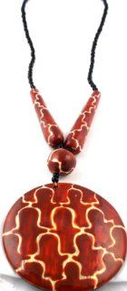 Beaded Giraffe Print Pendant Necklace Jewelry