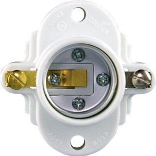 Cooper Wiring Devices S752W SP 660 Watt 250 volt Medium Base Keyless Cleat Socket, White Color   Cleat Lamp Base  