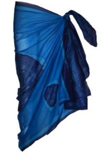 Soft Blue Cotton Sarong with Bandana Design Fashion Swimwear Cover Ups