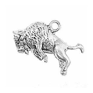 Gift Boxed Sterling Silver Buffalo Charm Wild Animal Jewelry