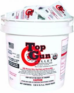 JT Eaton 754 Top Gun Pellet Place Pack Bromethalin Rodenticide Neurological Bait with Stop Feed Action and Bitrex, For Mice and Rats (Pail of 128) Science Lab Cleaning Supplies