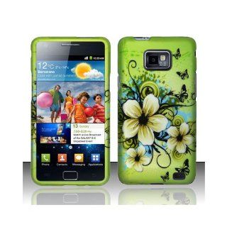 Green Flower Hard Cover Case for Samsung Galaxy S2 S II AT&T i777 SGH i777 Attain i9100 Cell Phones & Accessories