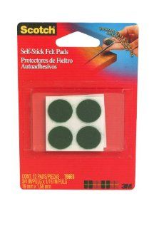 3M Scotch Self Stick Felt Pads, Green, .75 Inch, 6 Pack   Furniture Pads  