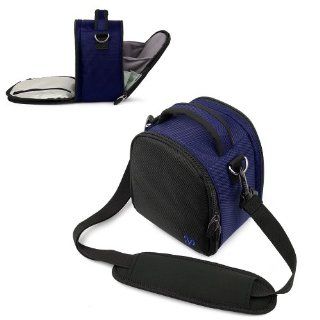 Vangoddy designed Blue Small DSLR & SLR Camera Bag, Laurel Luxury Design For all Canon SLR Entry Level or Professional Cameras with Unique Flip out Compartment, Guaranteed Fit (EOS Rebel T3, T3i, T2i, T1i, XS, EOS 60D, 7D, 5D Mark II Full Frame CMOS, C