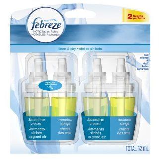 Febreze Noticeables Linen & Sky Air Freshener Refill (2 Count; .879 Fl Oz Each), 1.758 Ounce  Massage Oils  Beauty