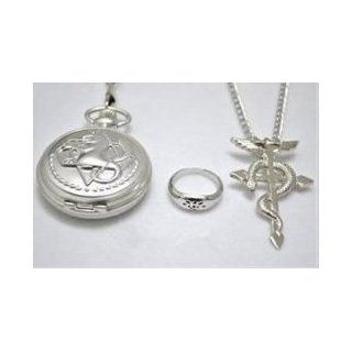 Fullmetal Alchemist Edward Elric's Pocket Watch & Necklace & Ring Sports & Outdoors