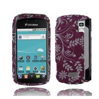 For U.S.Cellular LG Genesis US760 Accessory   Purple Leaf Design Hard Case Proctor Cover Cell Phones & Accessories