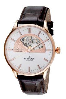 Edox Men's 85014 37R AIR Les Vauberts Automatic Rose Gold PVD Leather Exhibition Watch at  Men's Watch store.