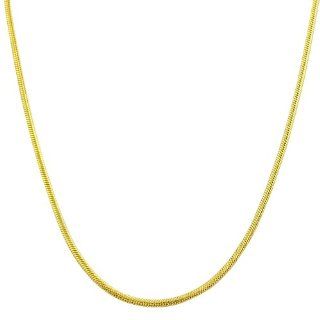 14 Karat Yellow Gold 1 mm Round Snake Chain (30 Inch) Jewelry