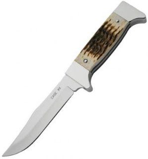 Case Knives 3766 765 5 SS Pattern Utility Fixed Blade Knife with Peach Seed Jigged Amber Bone Handles  Hunting Knives  Sports & Outdoors