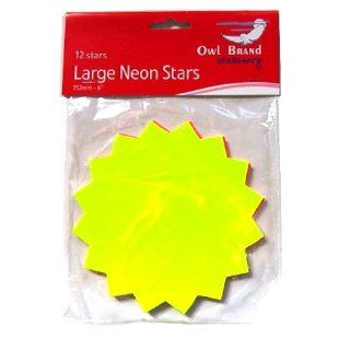 Neon Large Flashes Pricing Cards   Pack of 12   Mixed colours   Green, Yellow, Pink, Orange   Size 152mm x 152mm  Pricemarker Labels 