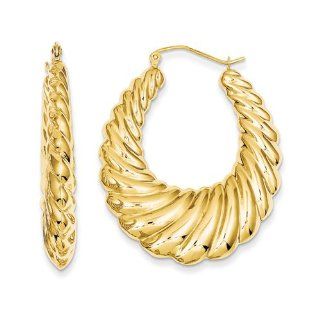 Large Twisted Hoop Earrings in 14K Yellow Gold Jewelry