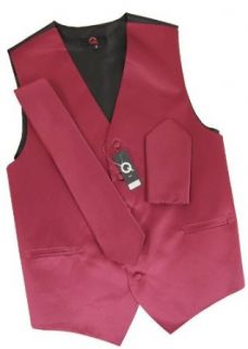 Solid Burgundy Tuxedo Vest Set at  Mens Clothing store