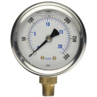 TPI A790 Analog Oil Pressure Gauge, 0 30 psi Leak Detection Tools