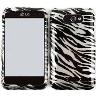  ACCESSORY HARD SNAP ON CASE COVER FOR LG MOTION 4G MS 770 GLOSS SILVER BLACK ZEBRA Cell Phones & Accessories