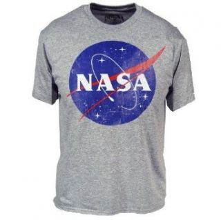 NASA Logo Distressed Grey T Shirt Novelty T Shirts Home & Kitchen