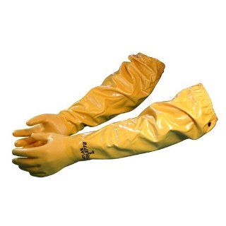 Atlas 772 Medium 26 inch Nitrile Elbow Length Chemical Resistant Gloves   Yellow   Chemical Resistant Safety Gloves  
